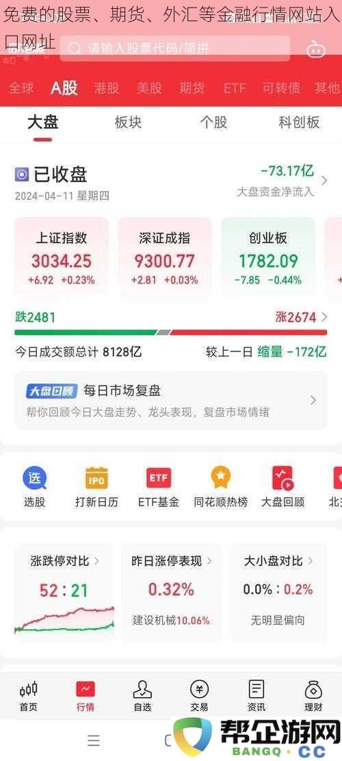 免费的股票、期货、外汇等金融行情网站入口网址