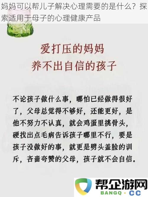 妈妈可以帮儿子解决心理需要的是什么？探索适用于母子的心理健康产品