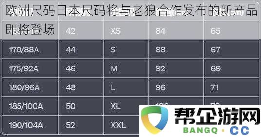 即将亮相的欧洲尺码和日本尺码联名产品将与老狼合作推出新系列