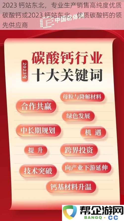 2023 钙站东北，专业提供高纯度优质碳酸钙，成为行业领先供应商