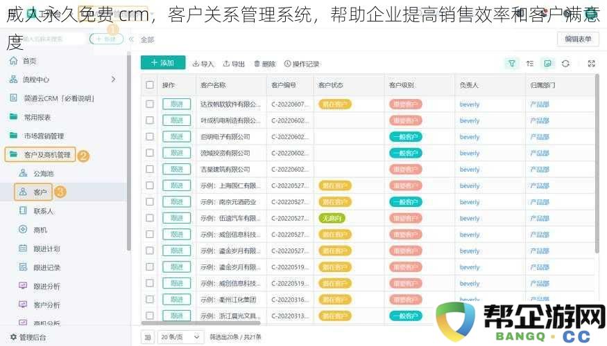 免费成人CRM系统，助力企业优化客户关系管理，提升销售效率与客户满意度