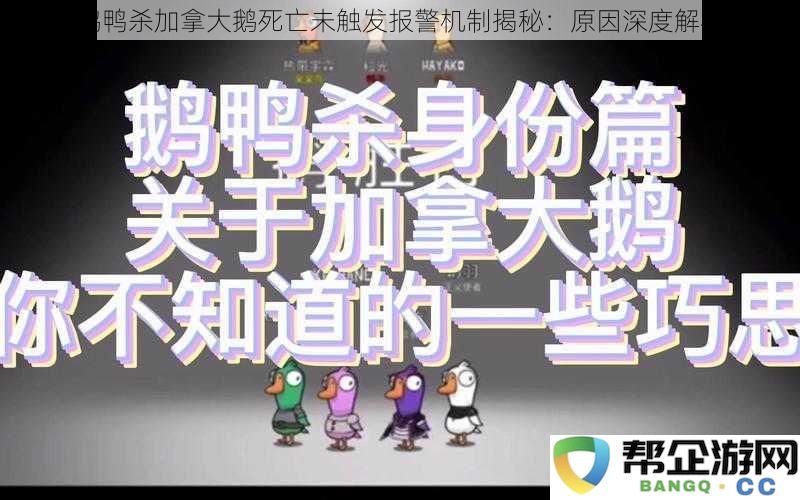 鹅鸭杀加拿大鹅死亡未触发报警机制揭秘：原因深度解析