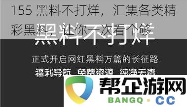 155 不间断黑料盛宴，汇聚各类精彩黑料让你一次满足所有好奇心