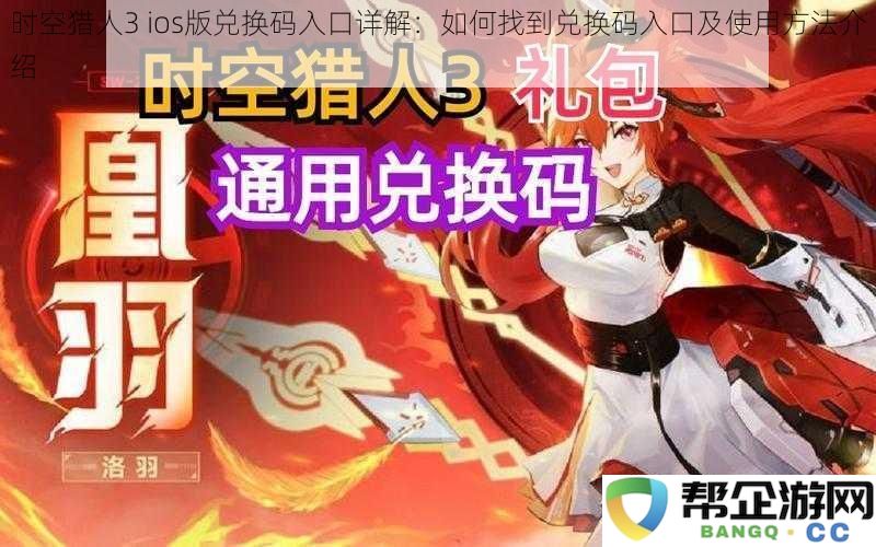 时空猎人3-ios版兑换码入口详解：如何找到兑换码入口及使用方法介绍