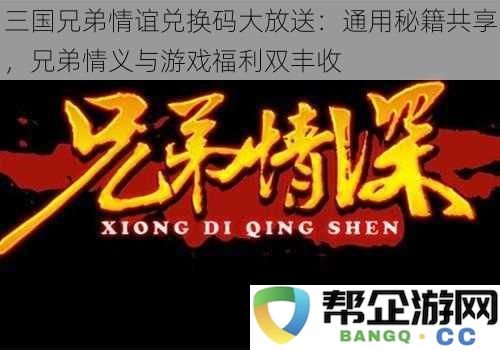 三国兄弟情谊兑换码大放送：通用秘籍共享，兄弟情义与游戏福利双丰收