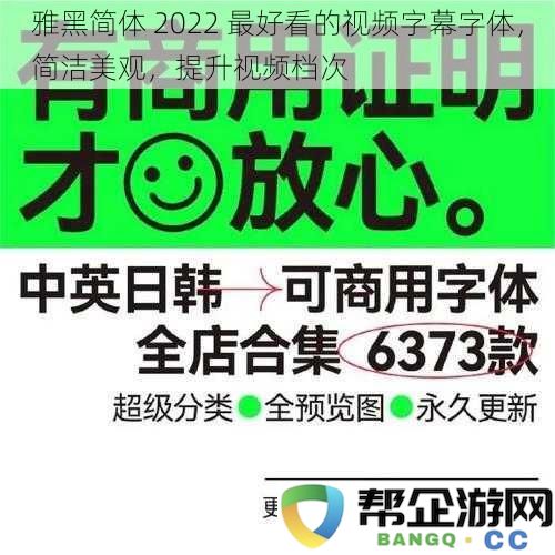 精美简约 2022 年度最佳视频字幕字体推荐，提升视频品质与美感