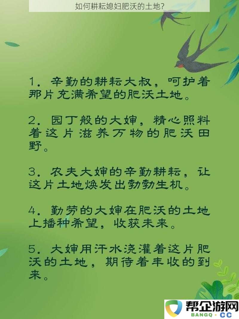 如何在媳妇肥沃的土地上滋养和发展我们的爱情与家庭？