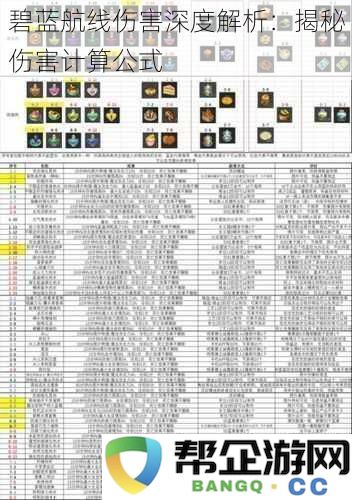 碧蓝航线伤害深度解析：揭秘伤害计算公式