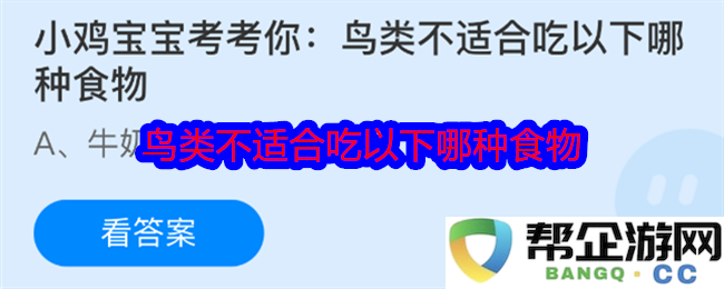 小鸡宝宝来测试一下：鸟类不可以食用的食物有哪些你知道吗？