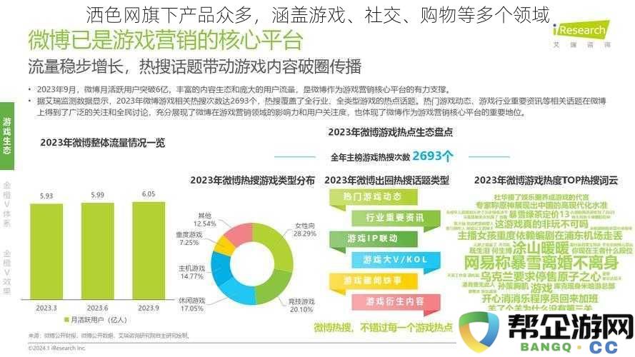 洒色网拥有丰富产品线，涉及游戏、社交、购物等多种领域