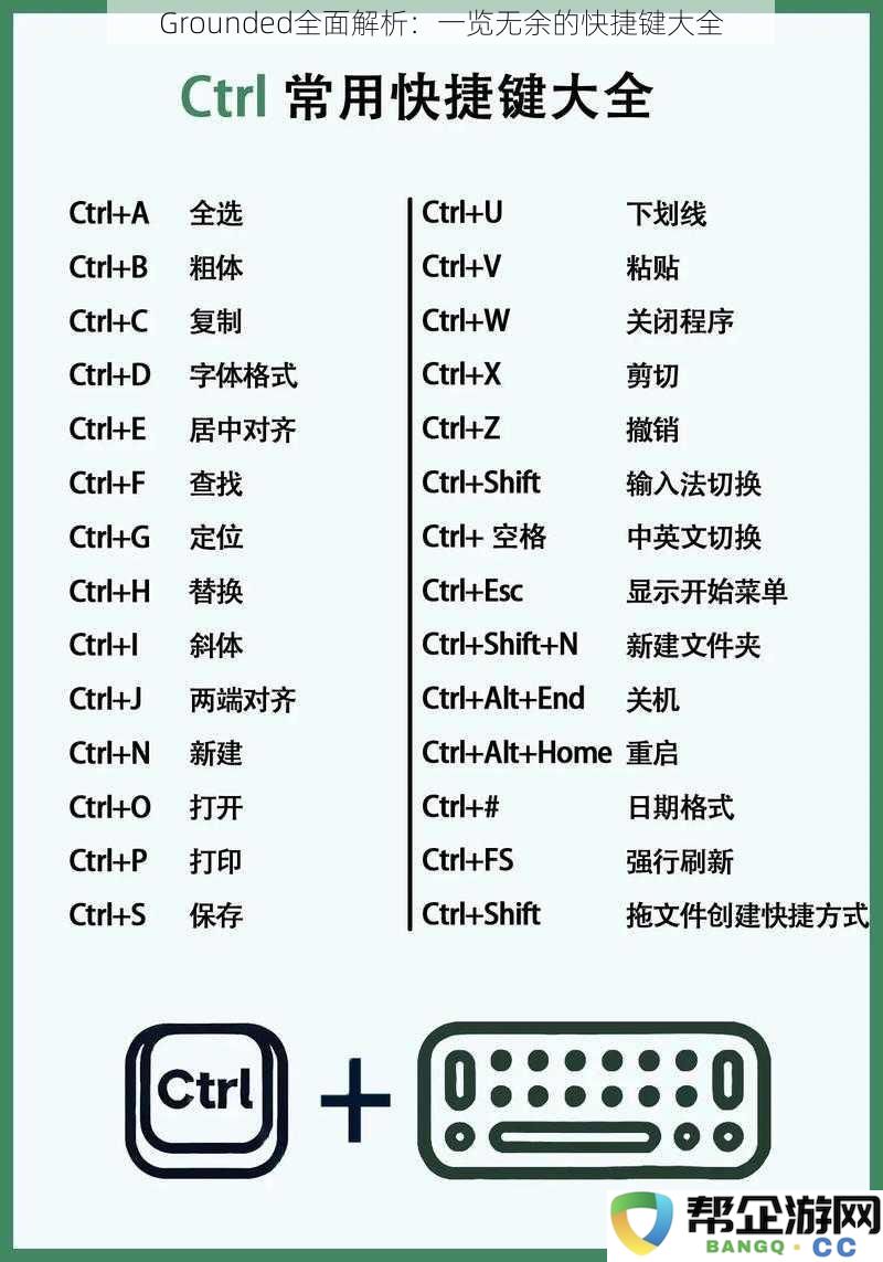 Grounded全面解析：快捷键使用指南与技巧全汇总