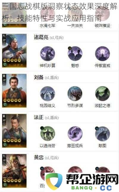 三国志战棋版状态效果的全面解析：技能特性及其在实战中的有效运用指南