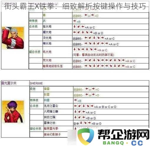 街头霸王X铁拳：深入探讨按键操作技巧与游戏策略