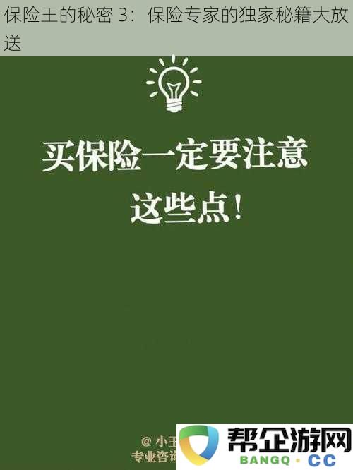 保险王的揭示 3：保险专业人士分享的绝密技巧全面探索