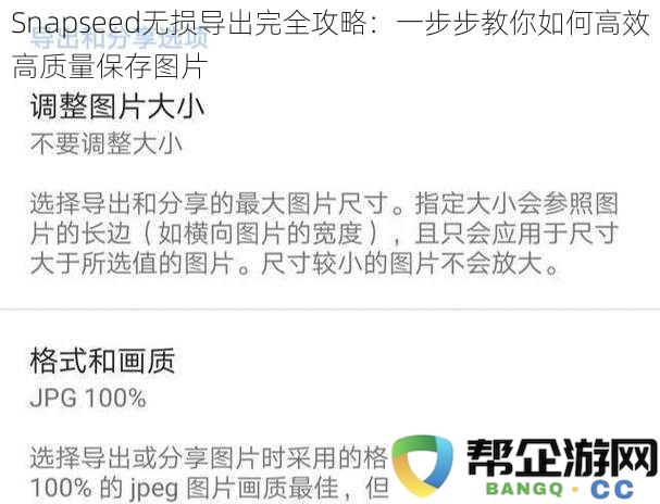 Snapseed无损导出完全攻略：一步步教你如何高效高质量保存图片