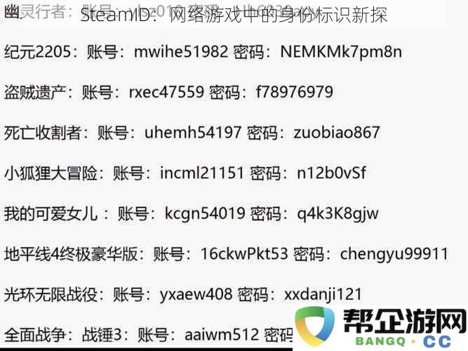 SteamID：网络游戏中的身份标识新探