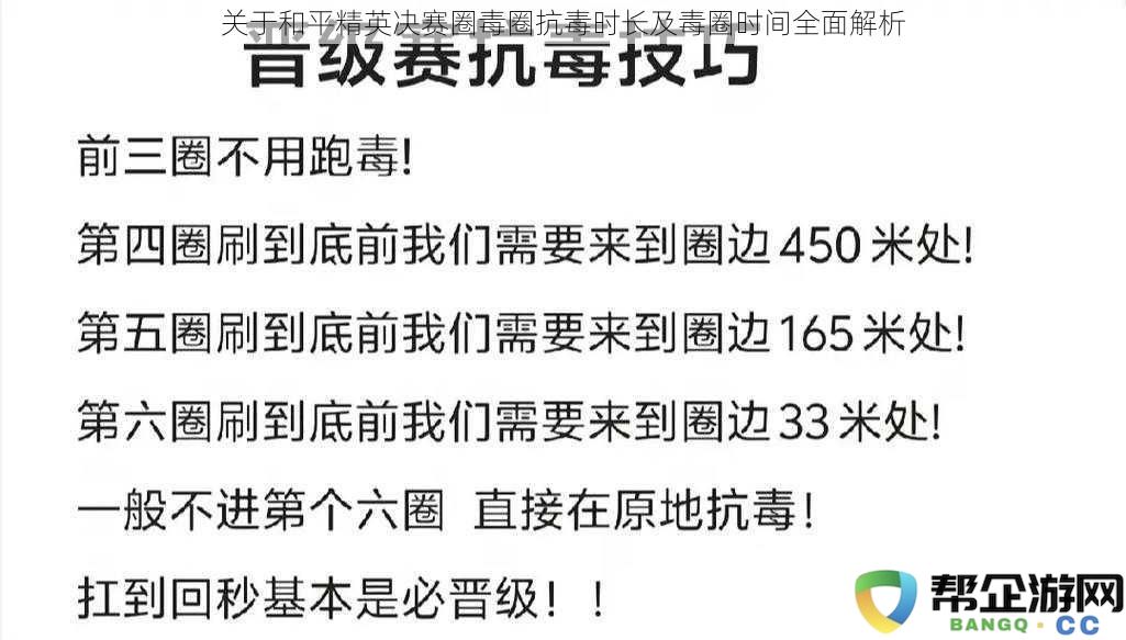 关于和平精英决赛圈毒圈抗毒时长及毒圈时间全面解析